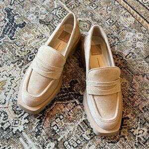Dolce Vita Elias Lug Sole Loafers in Dune Suede